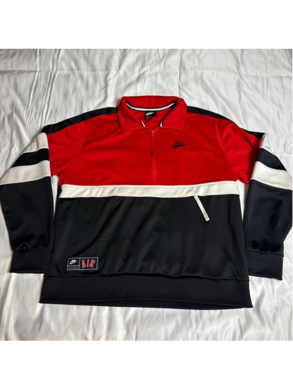 Men's Nike Red Black White 1/4 Zip Sweatshirt M